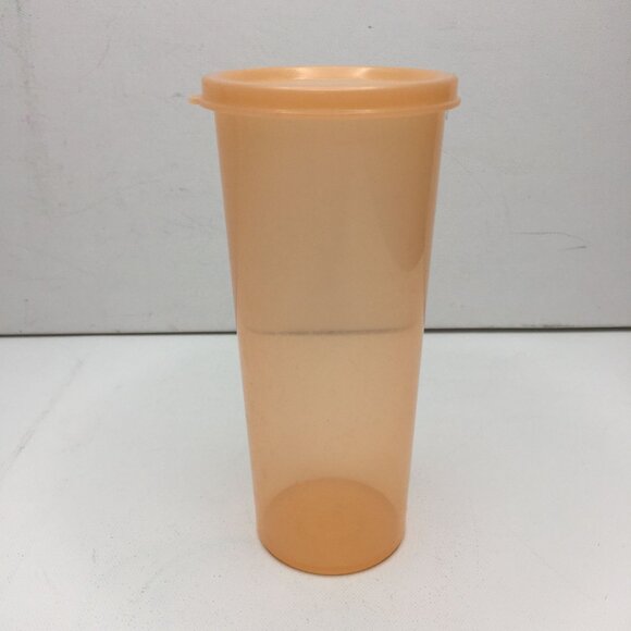 Vintage Tupperware Orange 16oz 470mL Cup With Lid Home Kitchen Meal Prep 5107A-4 - Picture 2 of 12
